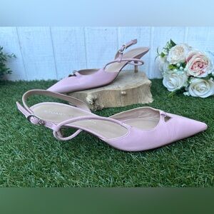 Stuart Weitzman  Tully 50
Bow  Blush Pink Leather Slingback women 9.5 like new